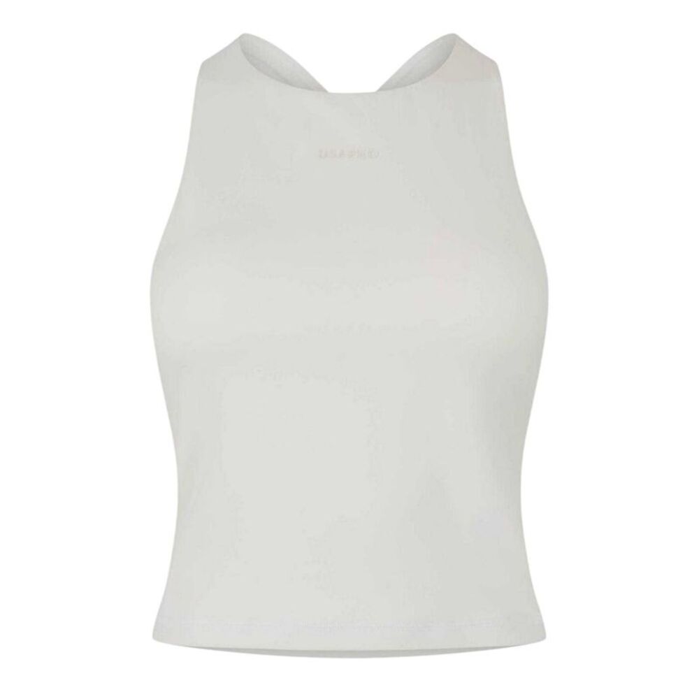 USA Pro Womens/Ladies Plain Cross Back Slim Tank Top / Cream